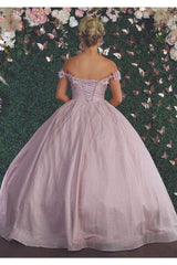 Off Shoulder Floral Quinceanera Ball Gown