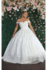 Layla K LK161B Off The Shoulder Glitter Ivory Wedding Gown - Dress