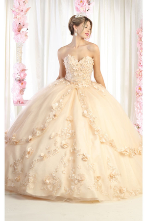 Layla K LK177 Floral Appplique Ball Gown