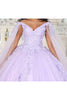 Layla K LK193 3D Floral Applique Cape Sleeves Corset Quince Ball Gown