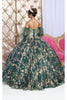 Layla K LK200 Detachable Puff Sleeves Sweetheart Glitter Quince Gown - Dress