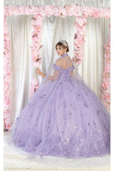 Layla K LK202 Cape 3D Floral Quinceanera Gown