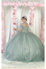 Layla K LK202 Cape 3D Floral Quinceanera Gown