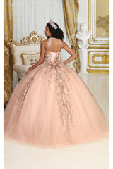 Layla K LK212 Halter Embroidery Detachable Cape Quinceanera Ball Gown - Dress