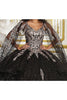 Layla K LK218 Detachable Cape Sleeves Glitter Corset Quinceanera Ball Gown - Dress