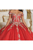 Layla K LK219 Off Shoulder Corset Back Embroidery Quince Gown - Dress