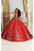 Layla K LK219 Off Shoulder Corset Back Embroidery Quince Gown - Dress