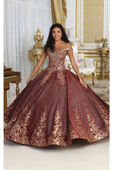 Layla K LK220 Off Shoulder Sparkling Lace Up Quinceanera Ball Gown - Dress