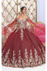 Layla K LK221 Cape Sleeves Corset Embroidered Qunveanera Ball gown - Dress