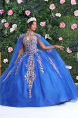 Layla K LK230 Sweetheart Glitter Tulle Quinceanera Long Gown - Dress