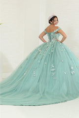 Layla K LK240 Sheer Corset Appliqued Sweet 16 Ball Gown - Dress