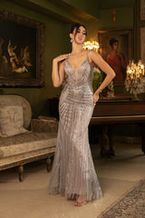 Long Evening Dress Sleeveless Mesh Gala Gown By Royal Queen RQ8149 - Dress