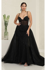 Long Evening Dress Sweetheart Beaded Gala Gown By Royal Queen RQ8126 - Dress