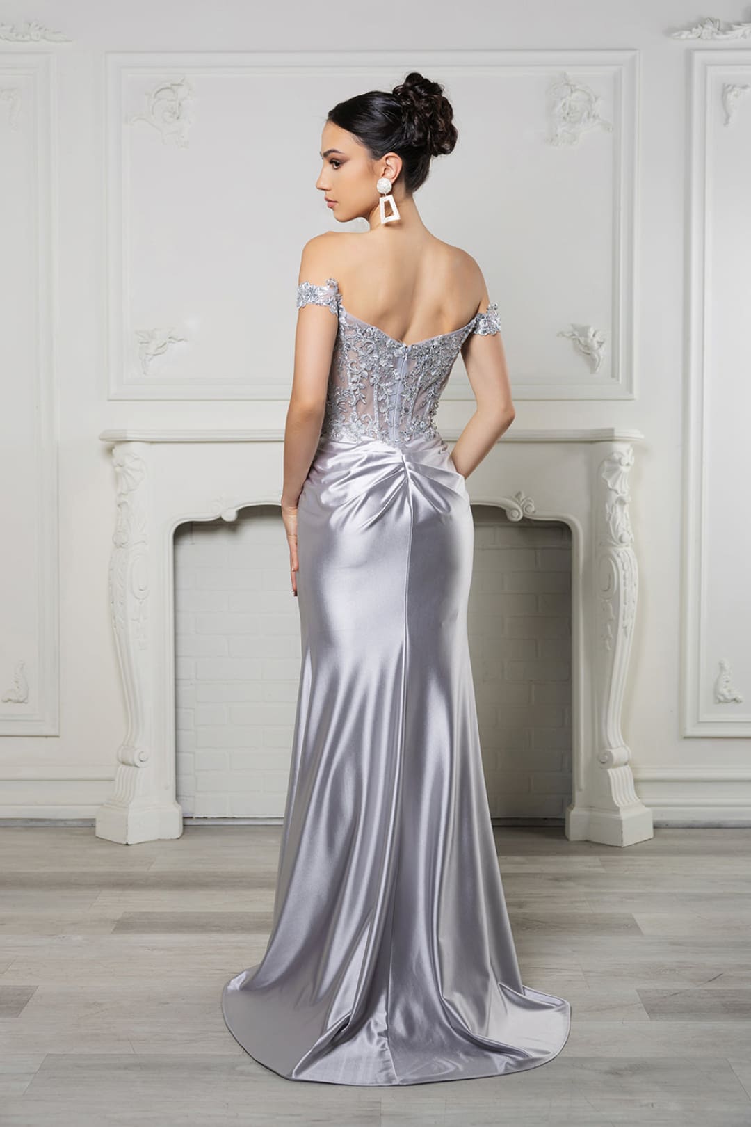 Long Formal Dress Off The Shoulder High Slit Gown By May Queen MQ2157B - Dress