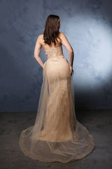 Long Formal Dress Sweetheart Overskirt Gala Gown By Royal Queen RQ8116 - Dress