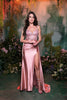 Long Formal Gown With Glittery Appliqued Mermaid Floor Length By May Queen MQ2113 - DUSTY ROSE / 4 - Dress