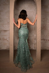 Long Gala Dress Sweetheart Mermaid Sequin Gown By Royal Queen RQ8138 - Dress