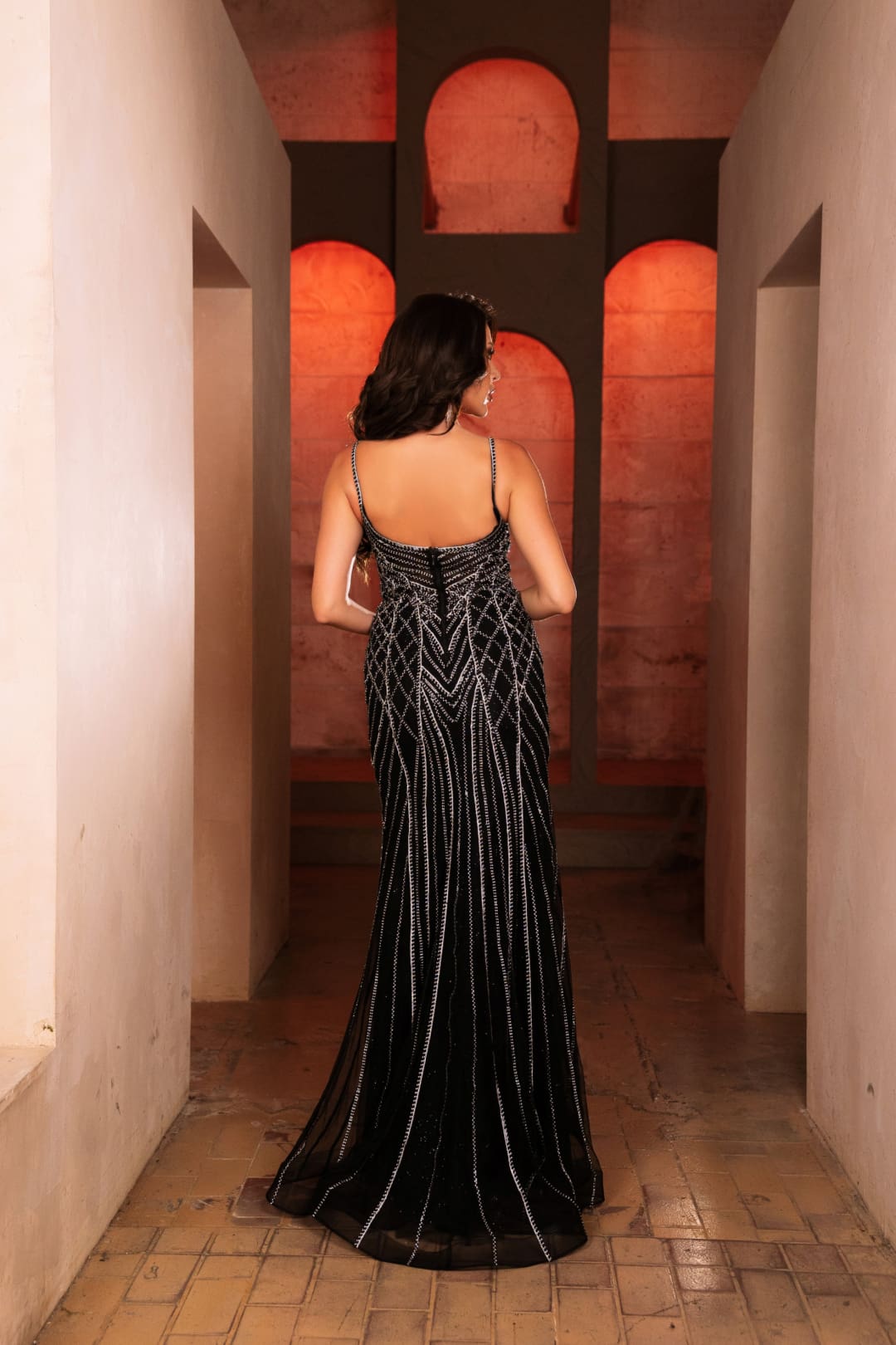 Long Gala Dress V-Neck Rhinestone High Slit Gown By Royal Queen RQ8161 - Dress