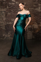 Long Prom Dress Ruched Mermaid Sleeveless Gown By Royal Queen RQ8189B - HUNTERGREEN / 22 - Dress