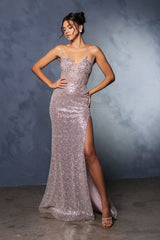 Long Prom Dress Strapless Beaded Evening Gown By Royal Queen RQ8163 - Dress