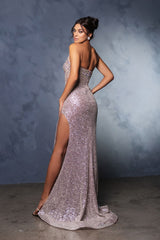 Long Prom Dress Strapless Beaded Evening Gown By Royal Queen RQ8163 - Dress