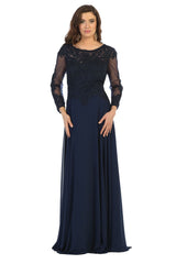 May Queen MQ1615 Embroidered Plus Size Mother Of The Bride Long Dress - Dress