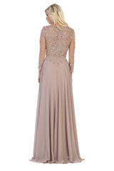 May Queen MQ1615 Embroidered Plus Size Mother Of The Bride Long Dress - Dress