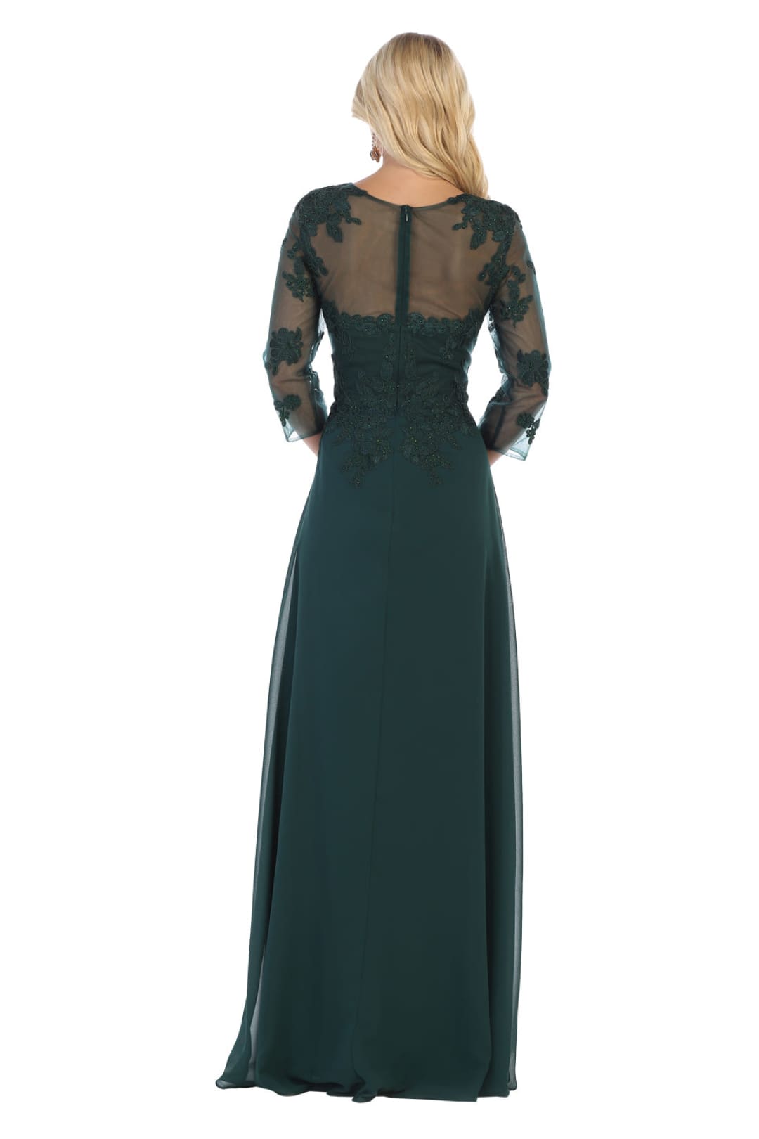 May Queen MQ1637 3/4 Sleeves Plus Size Mother Of The Bride Dress - Dress