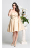 Spaghetti Strap Cocktail Dress - Champagne / 2