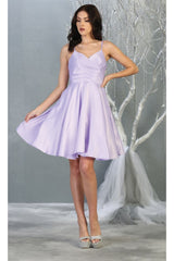 Spaghetti Strap Cocktail Dress - Lilac / 2