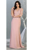3/4 Sleeve Mother Of the Bride Classy Dress - DUSTY ROSE / M