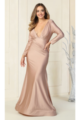 Long Sleeve Bodycon Dress - MAUVE / 4