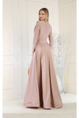 May Queen MQ1835 Long V Neck Formal Evening Dress