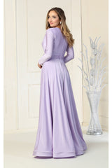 Long Sleeve Stretchy Gown - LA1835