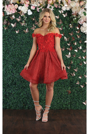 Floral Applique Cocktail Dress