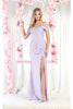 Cold Shoulder Bridesmaids Dress - LILAC / 4
