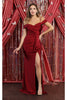 Simple Prom Dress Long - BURGUNDY / 4