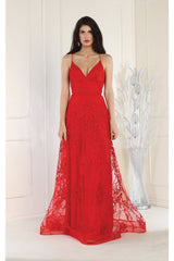 May Queen MQ1885 Floral Pattern Prom Dress