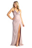 May Queen MQ1899 Satin Long Sexy Open Back Prom Dress - MAUVE / 2 - Dress