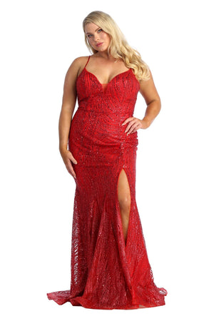 Plus Size Dress Special Occasion - RED / 2