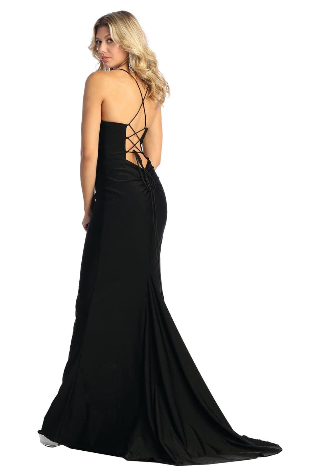 V-neckline Spaghetti Strap Prom Dress
