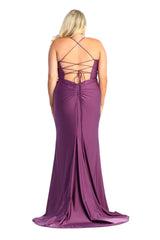 V-neckline Spaghetti Strap Prom Dress