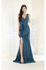 May Queen MQ1932 Ruffled Mermaid Formal Gown - TEALBLUE / 4 - Dress
