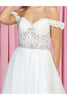 May Queen MQ1935B Off Shoulder Embroidered Wedding Gown