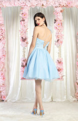 MQ1952 Corset Lace Up Back Homecoming Dress - Dress