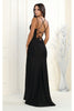 V-neckline Long Stretchy Gowns