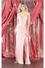 V-neckline Long Stretchy Gowns