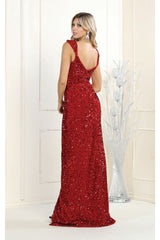 May Queen MQ1957 Sleeveless Sheath Evening Gown - Dress