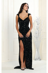 May Queen MQ1957 Sleeveless Sheath Evening Gown - Dress