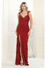 May Queen MQ1957 Sleeveless Sheath Evening Gown - Dress